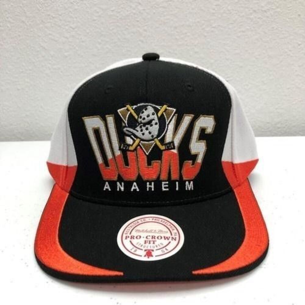 Anaheim Ducks Hat Cap Snap Back Mens One Size Black NHL Hockey Mitchell & Ness